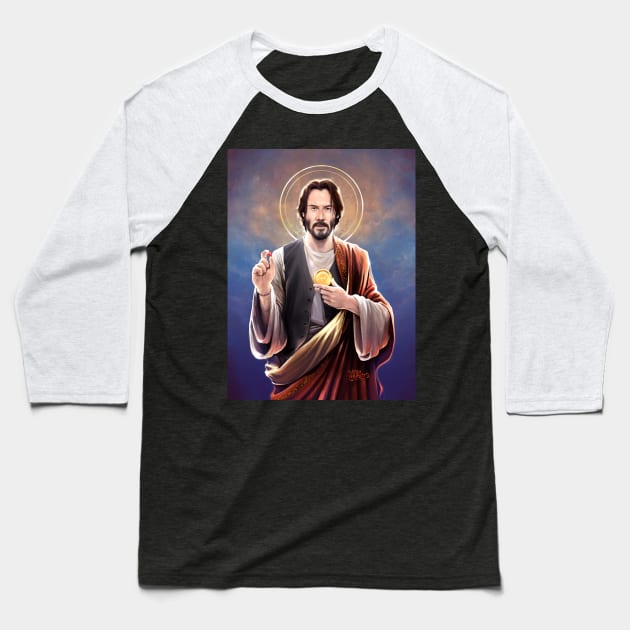 Keanu Reeves - Saint Keanu of Reeves Baseball T-Shirt by vincentcarrozza